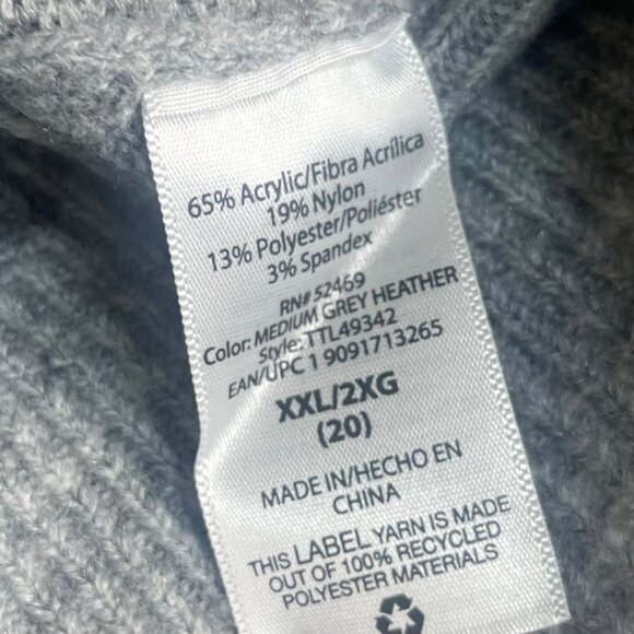 Time And Tru Mock Neck Pullover Sweater Womens XXL Gray New - Picture 6 of 9